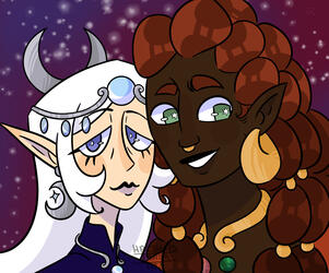 Busts of my characters Selene and Solaire